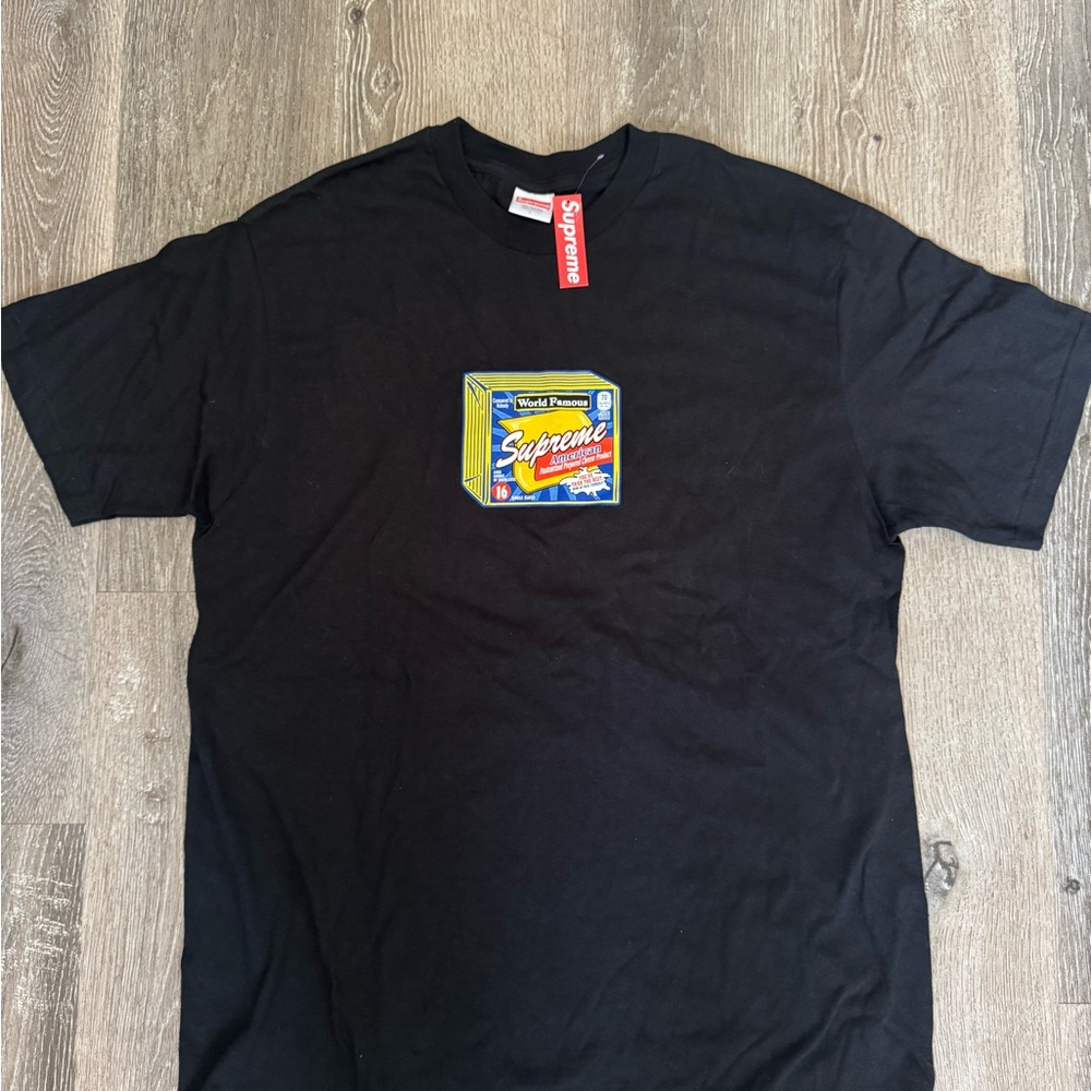 Supreme Black Cheese Tee - size: L